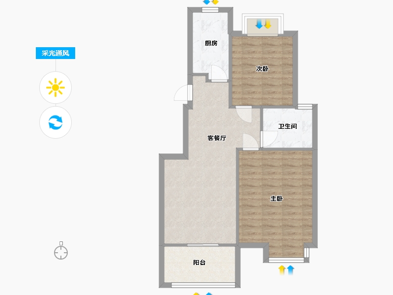 江苏省-南京市-中交锦兰荟-64.50-户型库-采光通风