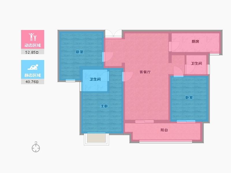 陕西省-西安市-御锦城-92.00-户型库-动静分区