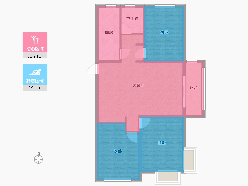 河北省-沧州市-世纪福邸-91.44-户型库-动静分区