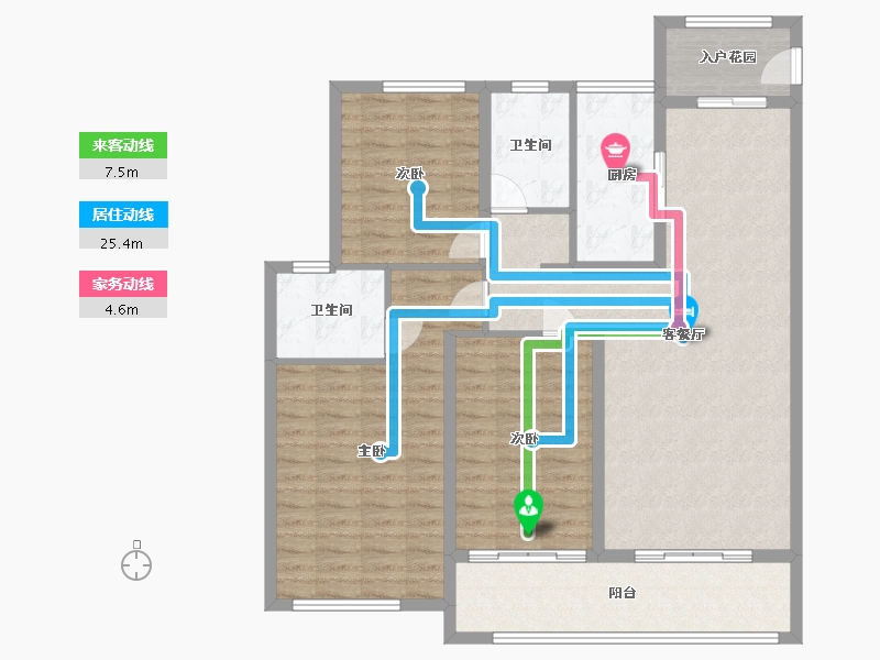 山东省-菏泽市-甲第壹号-116.80-户型库-动静线