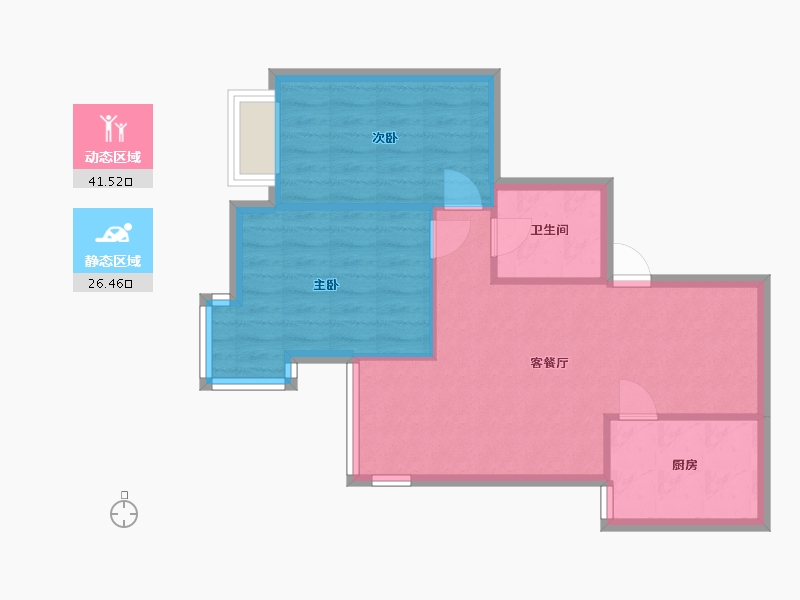 辽宁省-朝阳市-兴隆小区-72.37-户型库-动静分区