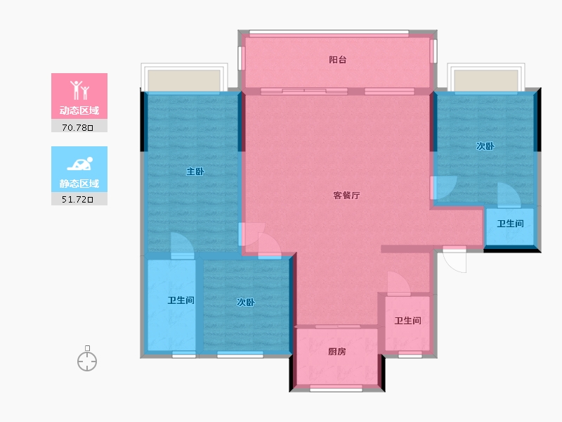 河南省-南阳市-景硕滨河府-109.66-户型库-动静分区