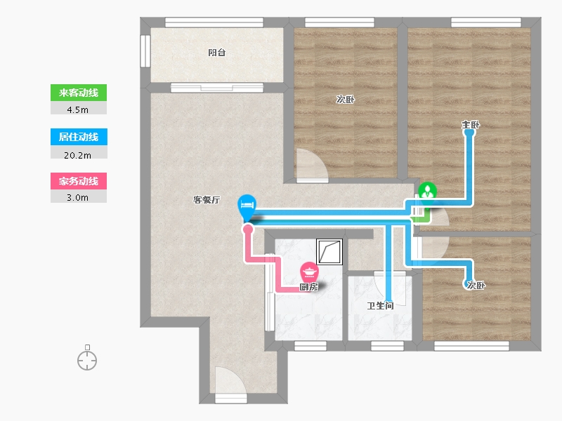 江苏省-常州市-万科四季雅苑-72.00-户型库-动静线