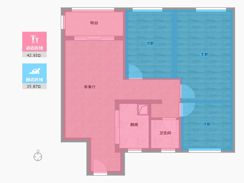 江苏省-常州市-万科四季雅苑-72.00-户型库-动静分区