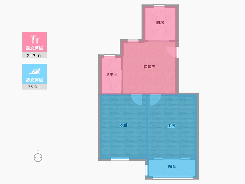 上海-上海市-华浜二村社区-54.40-户型库-动静分区