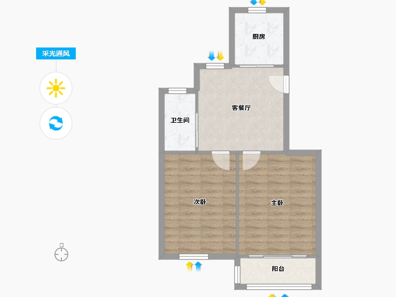 上海-上海市-华浜二村社区-54.40-户型库-采光通风