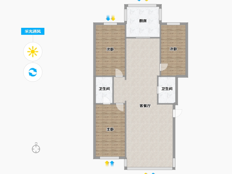 辽宁省-大连市-金光小区-127.20-户型库-采光通风