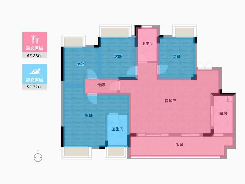 重庆-重庆市-招商雍璟城-113.00-户型库-动静分区