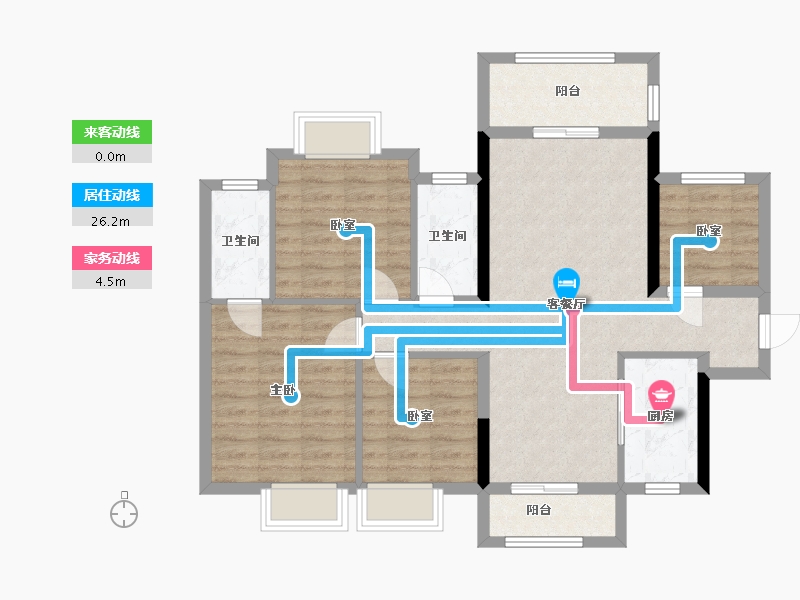 广西壮族自治区-南宁市-龙光玖誉湖庆湖组团-94.40-户型库-动静线