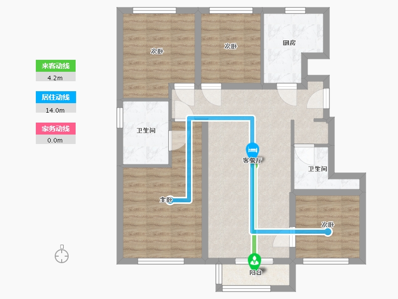 北京-北京市-轩景家园-85.60-户型库-动静线