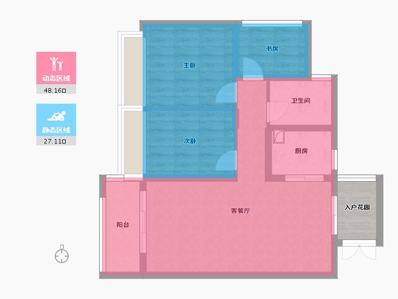 广西壮族自治区-南宁市-五象明珠-69.60-户型库-动静分区