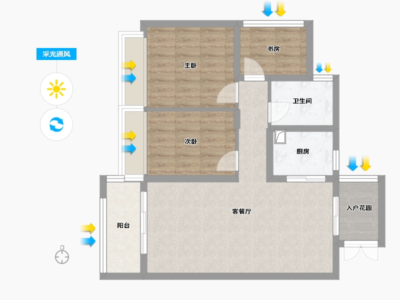 广西壮族自治区-南宁市-五象明珠-69.60-户型库-采光通风