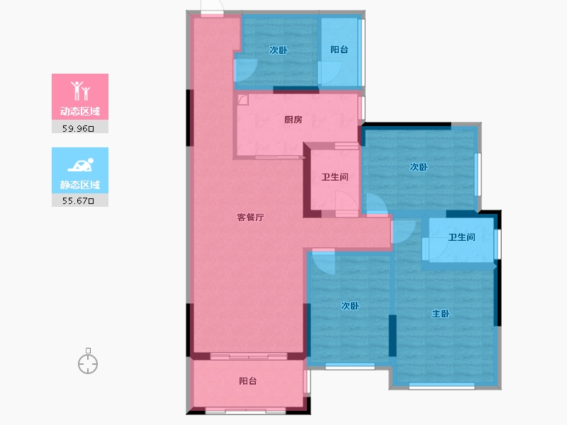 广西壮族自治区-百色市-碧园紫荆城-89.00-户型库-动静分区