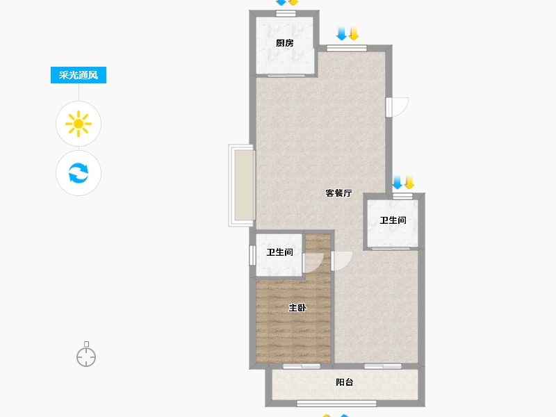 安徽省-黄山市-江南锦园-85.00-户型库-采光通风