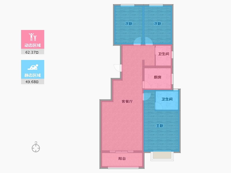 河北省-沧州市-运河樾府-100.00-户型库-动静分区