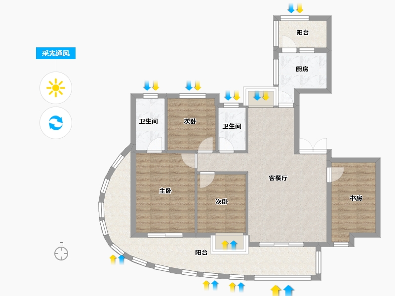 福建省-厦门市-保利叁仟栋-100.00-户型库-采光通风