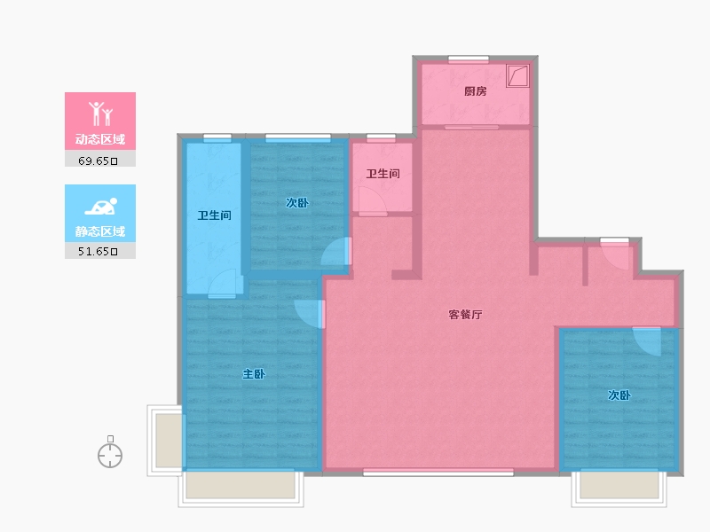 北京-北京市-中海京叁号院-124.00-户型库-动静分区