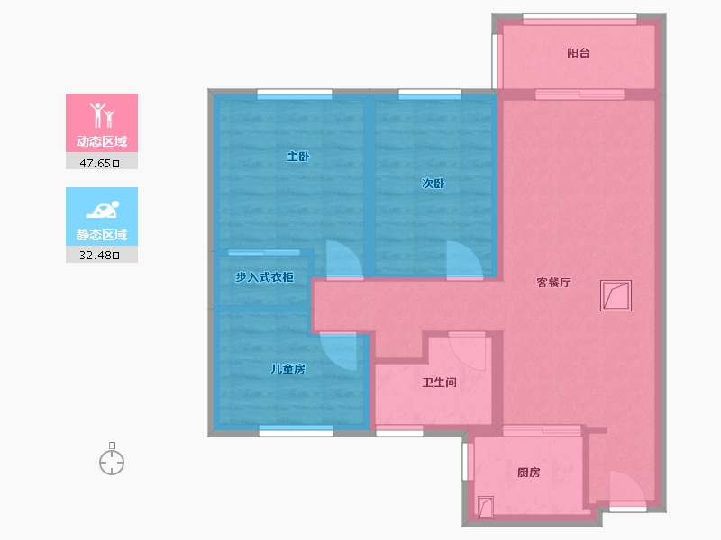 浙江省-嘉兴市-容溪佳苑-75.64-户型库-动静分区