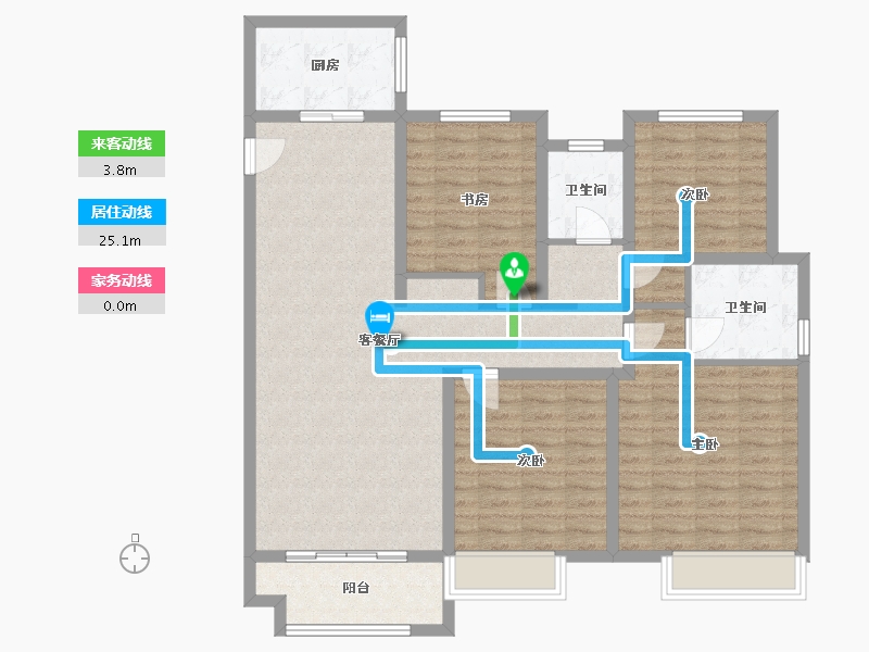 江苏省-徐州市-明发桃园名著-116.80-户型库-动静线