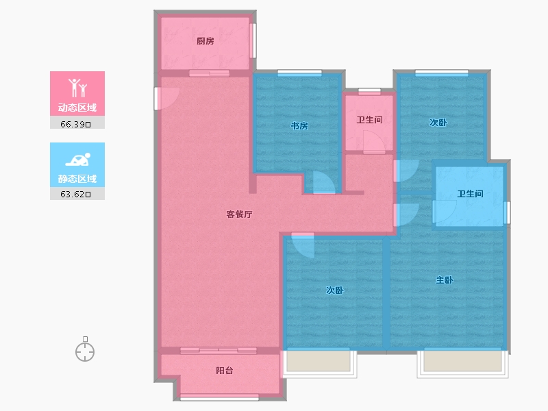 江苏省-徐州市-明发桃园名著-116.80-户型库-动静分区