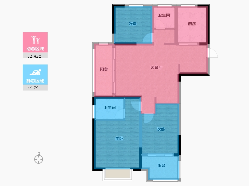 江苏省-连云港市-香堤国际天悦-91.20-户型库-动静分区