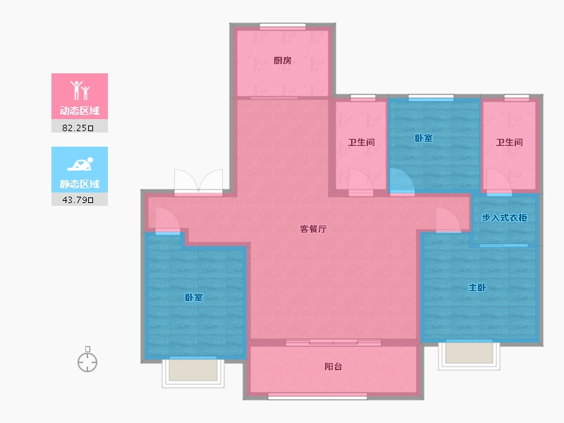 江苏省-常州市-春秋金茂府-114.40-户型库-动静分区