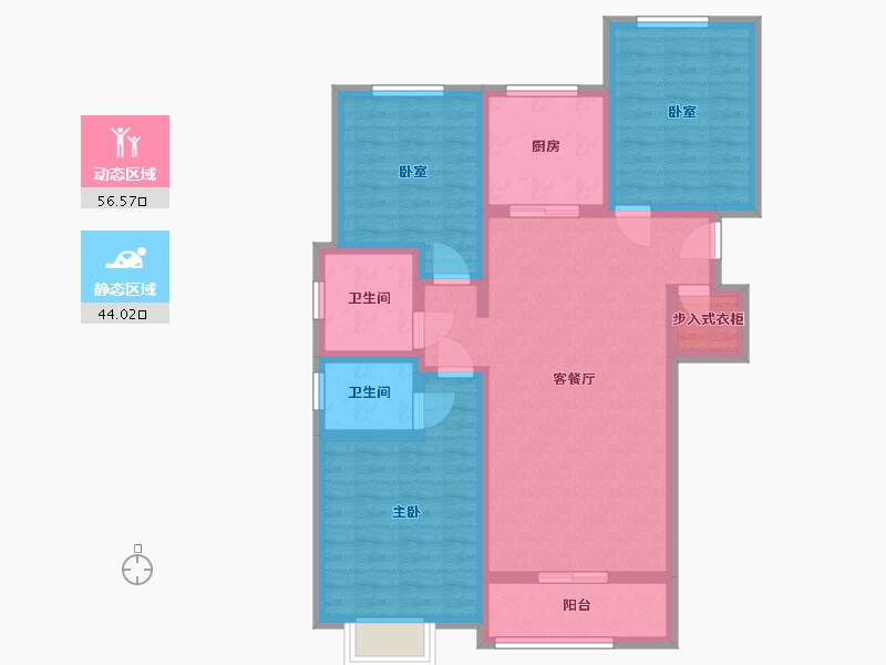 陕西省-咸阳市-中华世纪城-111.74-户型库-动静分区