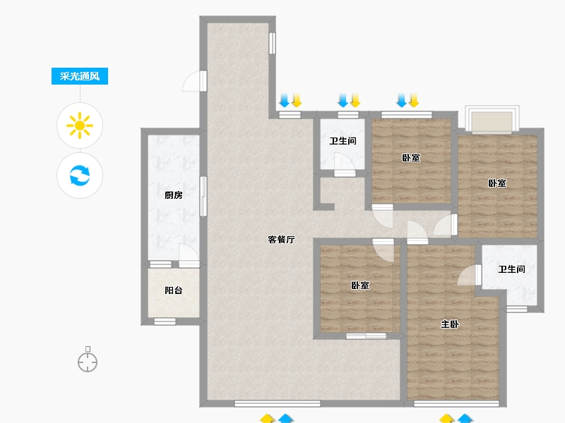 湖南省-邵阳市-凰腾新时代广场-107.96-户型库-采光通风