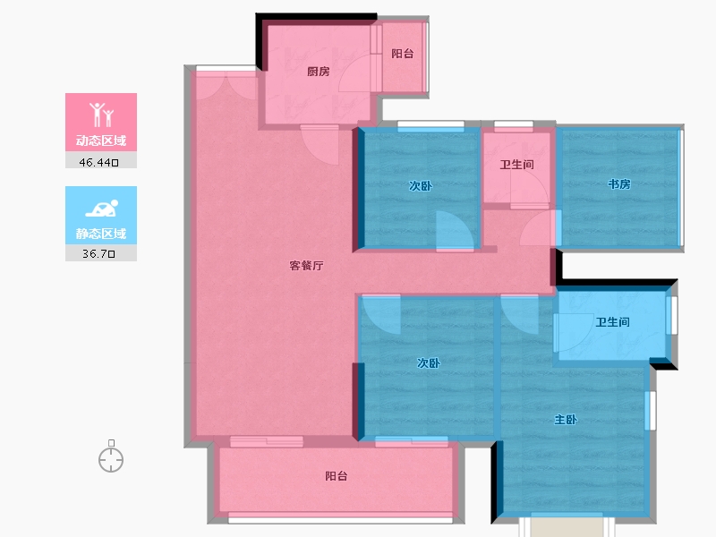 广西壮族自治区-贺州市-悦城学府-77.60-户型库-动静分区