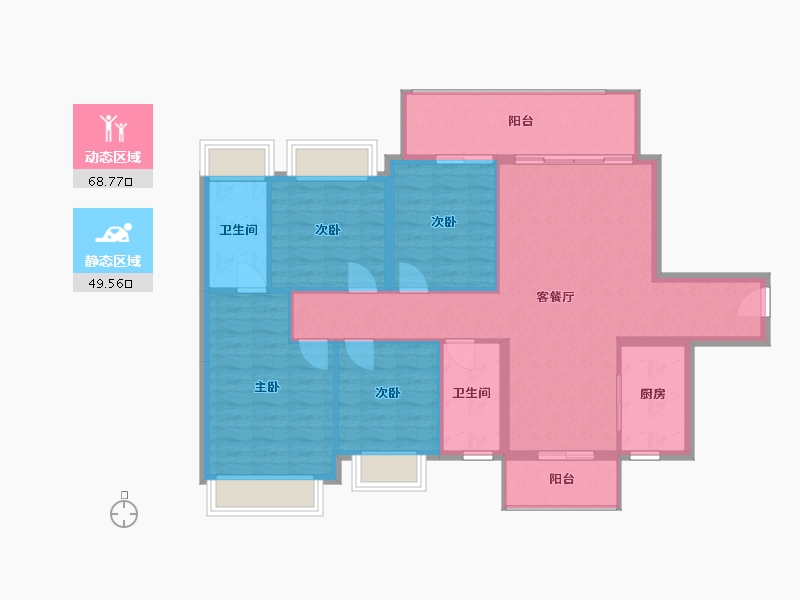 广西壮族自治区-梧州市-裕达江与城-104.22-户型库-动静分区