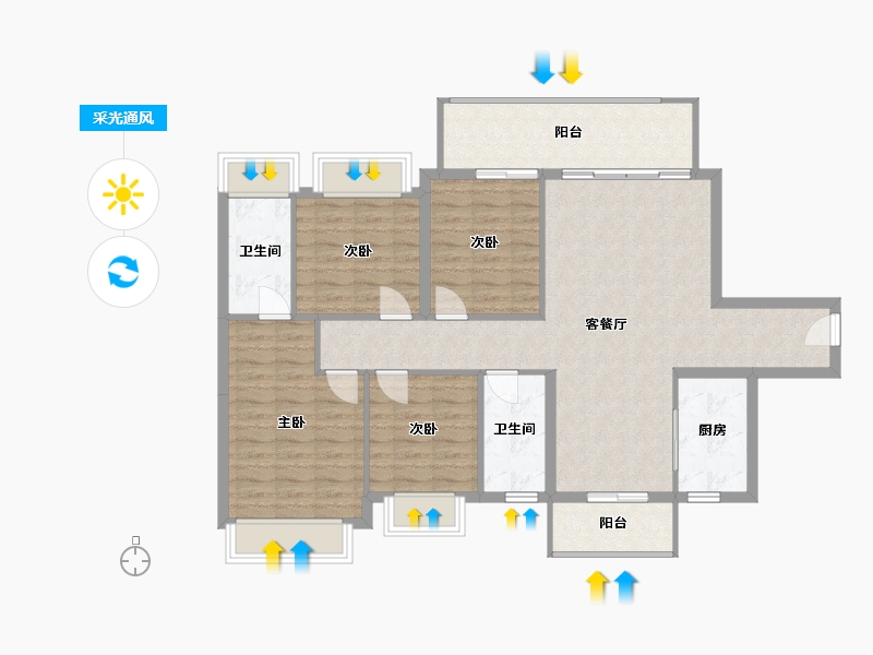 广西壮族自治区-梧州市-裕达江与城-104.22-户型库-采光通风