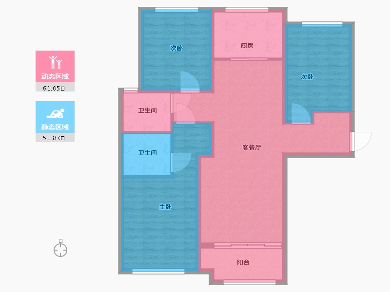 河北省-石家庄市-博雅盛世-a区-101.60-户型库-动静分区