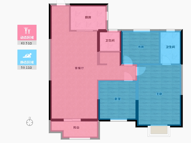 河南省-安阳市-嘉洲雅舍-102.13-户型库-动静分区