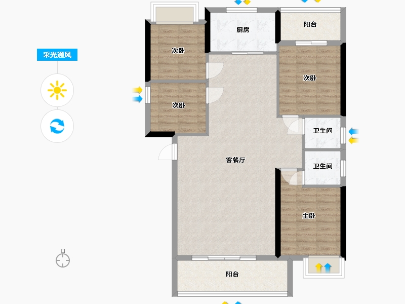 广东省-揭阳市-华泰豪庭-130.00-户型库-采光通风