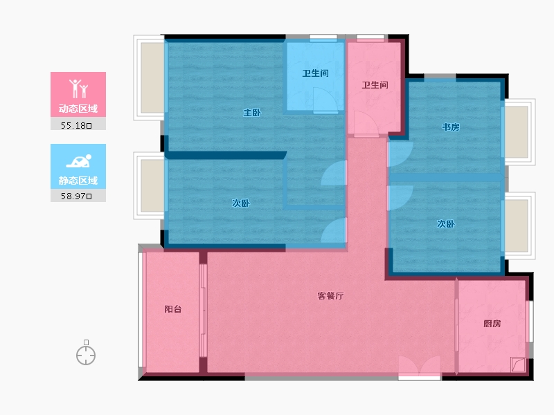 江西省-九江市-新加坡国际健康城-102.20-户型库-动静分区