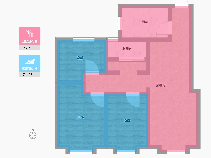 北京-北京市-佳苑-74.40-户型库-动静分区