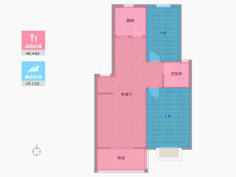 安徽省-合肥市-柏堰雅苑-69.51-户型库-动静分区