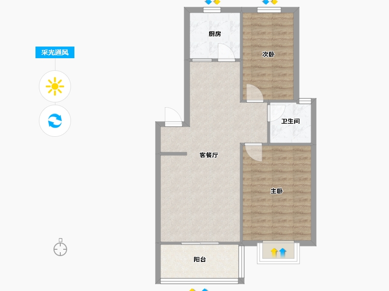 安徽省-合肥市-柏堰雅苑-69.51-户型库-采光通风