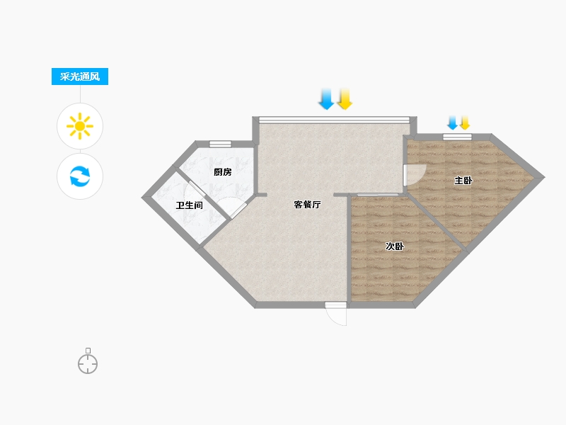 四川省-成都市-玉林南路36号院-63.00-户型库-采光通风