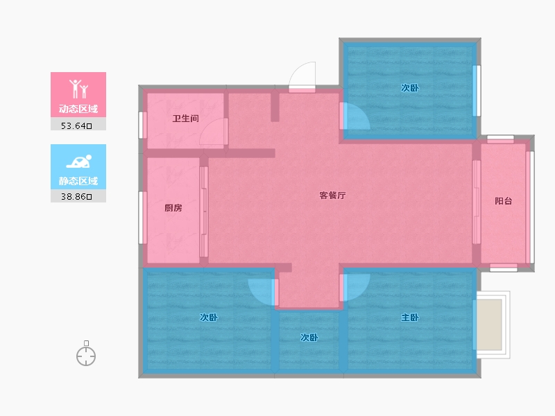 山西省-运城市-铜城花园-90.00-户型库-动静分区