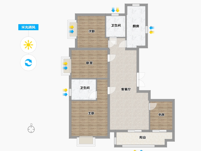 浙江省-金华市-金义颐景园-110.40-户型库-采光通风