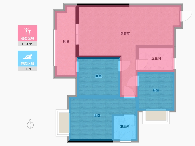 四川省-南充市-滨江壹号-70.54-户型库-动静分区