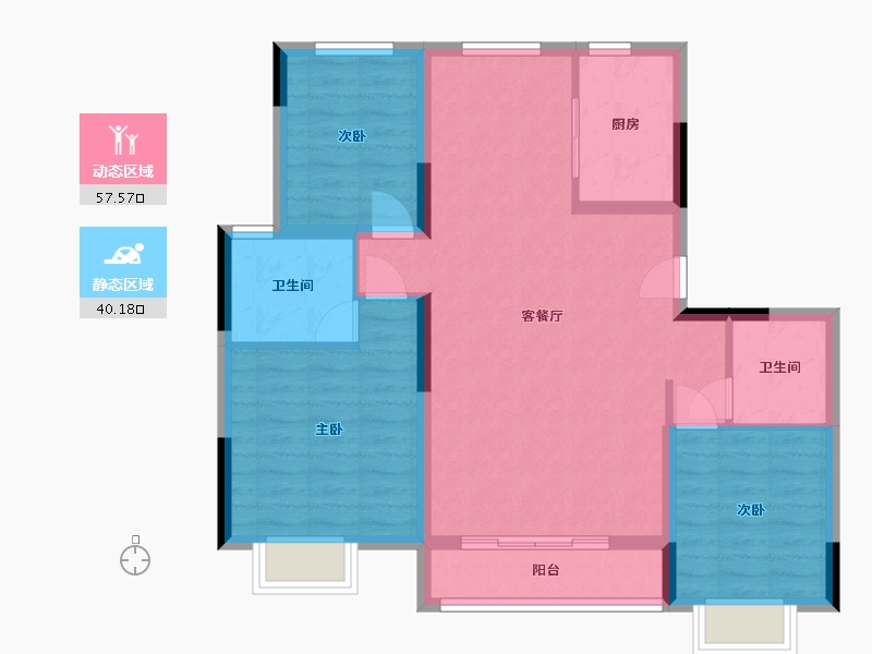 天津-天津市-大运河府-97.82-户型库-动静分区