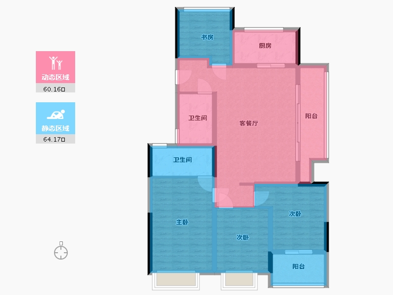 浙江省-绍兴市-泊悦府-111.20-户型库-动静分区