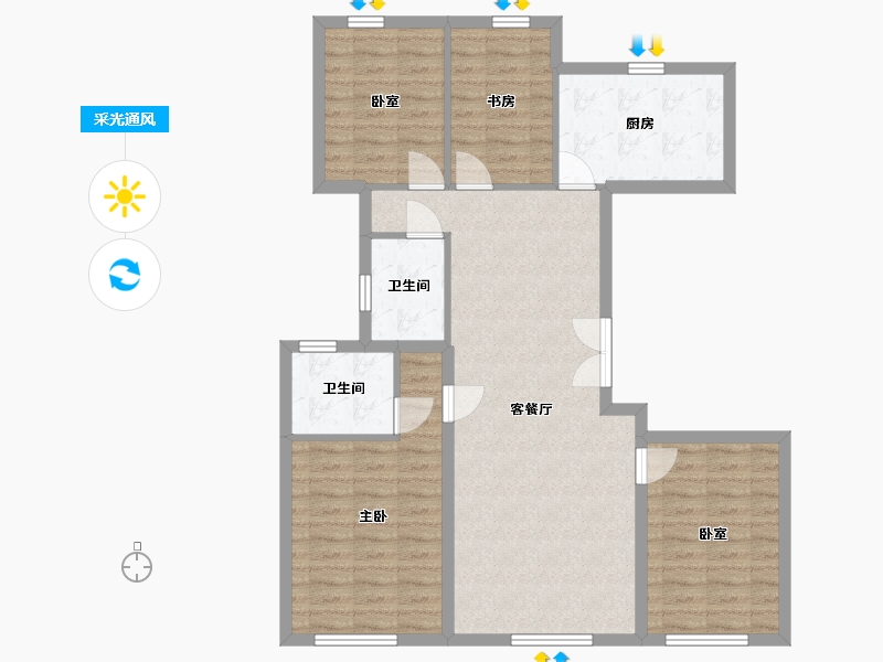 北京-北京市-奥海明月-112.00-户型库-采光通风