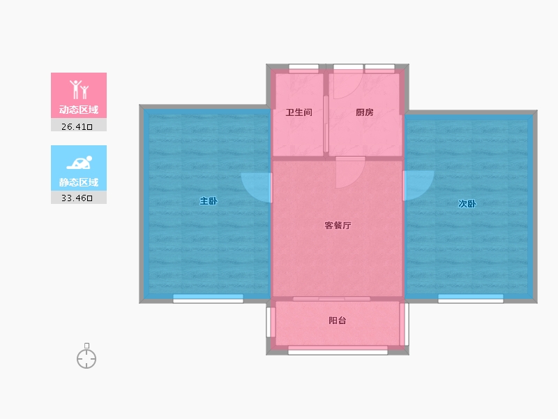 上海-上海市-潼港六村社区-53.00-户型库-动静分区