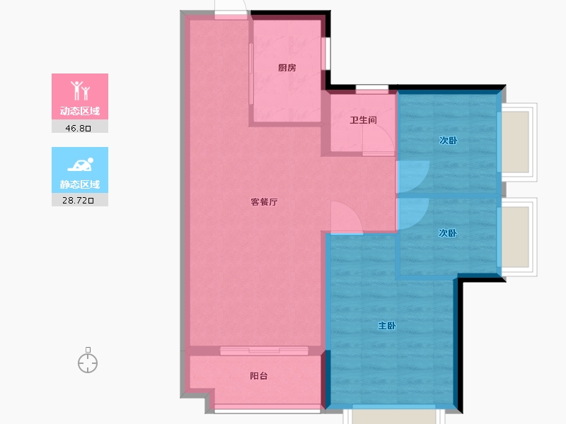 广东省-深圳市-卓越蔚蓝铂樾府-68.00-户型库-动静分区