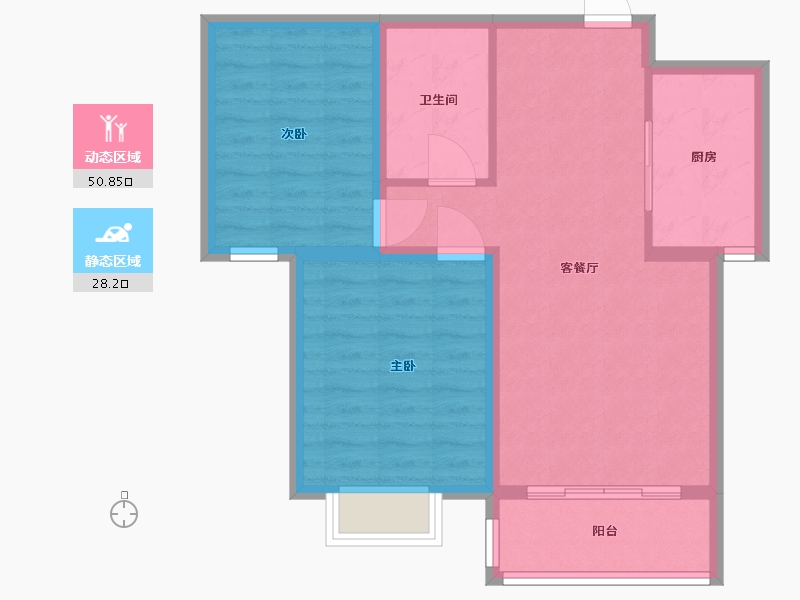 河北省-衡水市-桃城壹号-71.00-户型库-动静分区