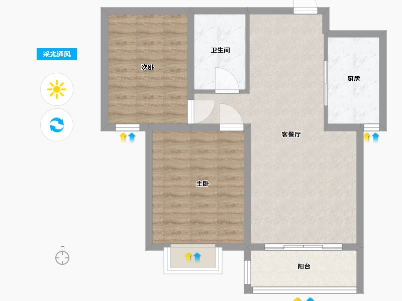 河北省-衡水市-桃城壹号-71.00-户型库-采光通风