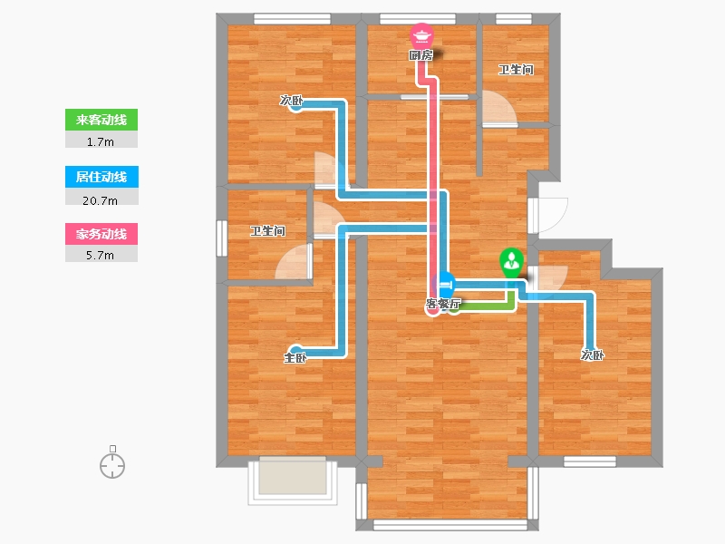 山西省-朔州市-居然嘉园-100.32-户型库-动静线